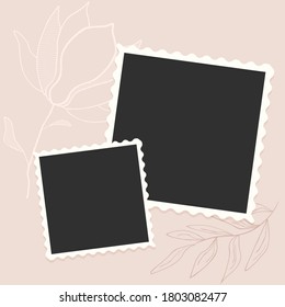 cute photo frame template, illustration in vector format