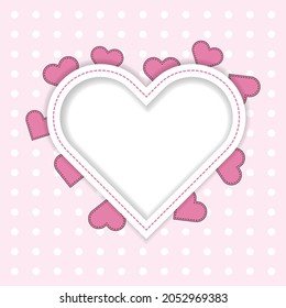 Cute photo frames with hearts. - Vector.