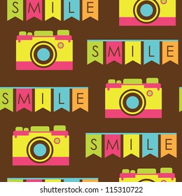 cute photography pattern design. vector illustration