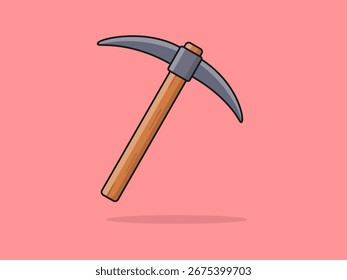 Lindo Pickaxe - Ilustración de dibujos animados de Vector plano.