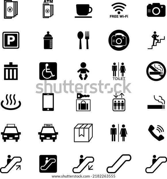 Cute pictograms related\
to facilities