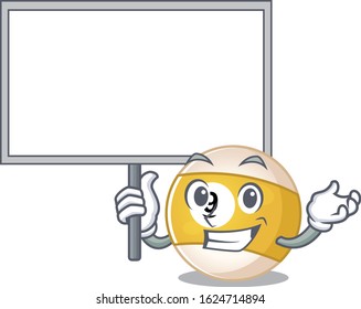 A cute picture of billiard ball cute cartoon character bring a board