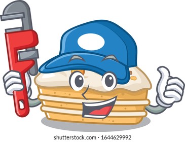 A cute picture of carrot cake working as a Plumber