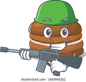 Una linda foto del ejército de chocolate con ametralladora