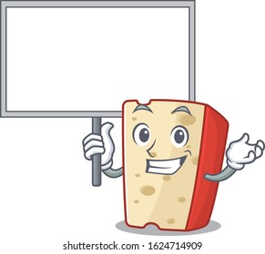 A cute picture of dutch cheese cute cartoon character bring a board