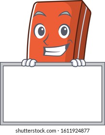 A cute picture of eraser grinning with board