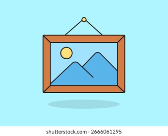 Lindo marco de imagen - Ilustración de dibujos animados de Vector plano.