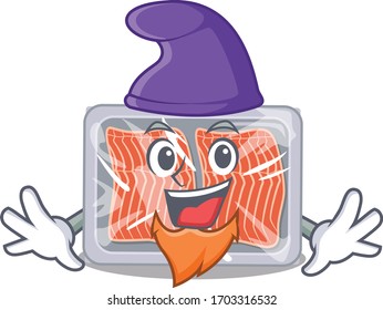 Cute picture of frozen salmon in Elf cartoon design