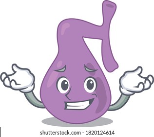 A cute picture of grinning gall bladder caricature character