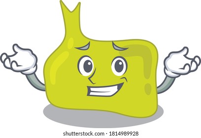 A cute picture of grinning pituitary caricature character
