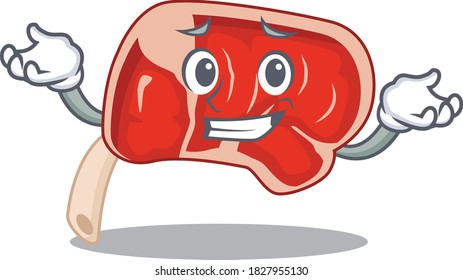 A cute picture of grinning prime rib caricature character