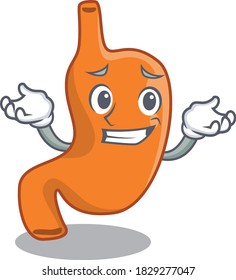 A cute picture of grinning stomach caricature character