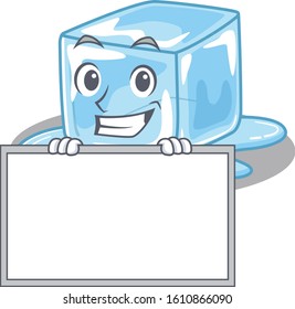 A cute picture of ice cube grinning with board