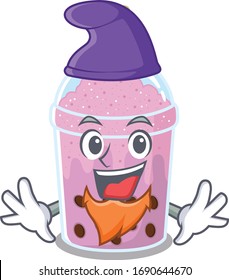 Cute picture of taro bubble tea in Elf cartoon design