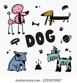 cute picture of vector dogs