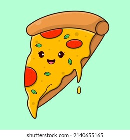 Cute a Piece of Pizza Illustration