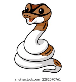 Cute pied ball python cartoon