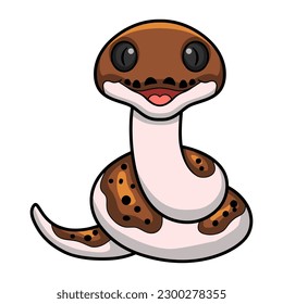 Cute pied reticulated python cartoon