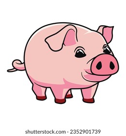 Cute Pig Animal Vector Cartoon 3