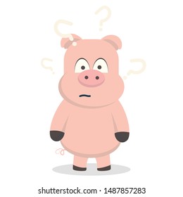 cute pig with a calm expression vector illustration