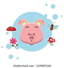 Cute pig cartoon