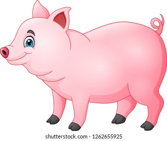 Vector Illustration Cute Pig Cartoon Isolated Stock Vector (Royalty ...