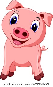Cute pig cartoon 