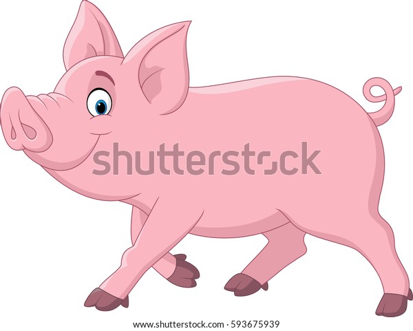 かわいい豚の漫画 のベクター画像素材 ロイヤリティフリー