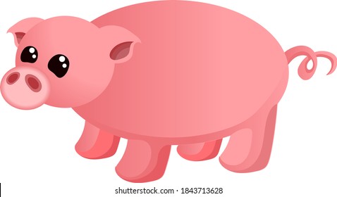Cute pig cartoon character vector