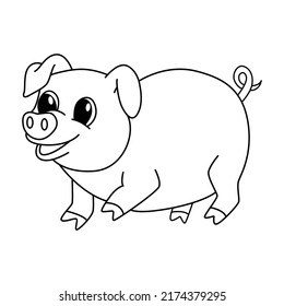 Cute Pig Cartoon Coloring Page Illustration Stock Vector (Royalty Free ...