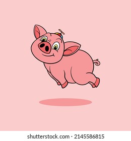 cute pig cartoon for commercial use