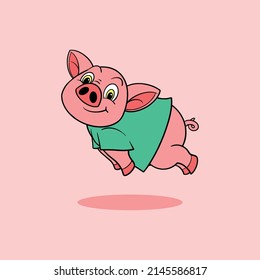 cute pig cartoon for commercial use