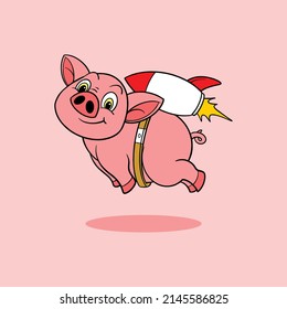 cute pig cartoon for commercial use