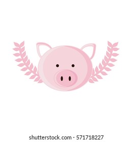 Cute pig cartoon icon vector illustration graphic design