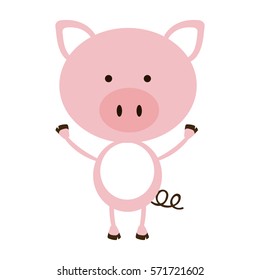 Cute pig cartoon icon vector illustration graphic design
