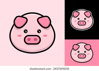 Nettes Schwein Cartoon Maskottchen Vektor-Design
