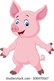 Cute pig cartoon posing

