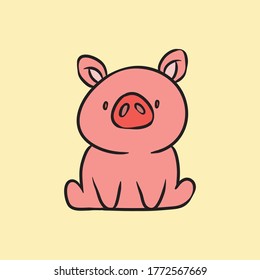cute pig cartoon premium vector