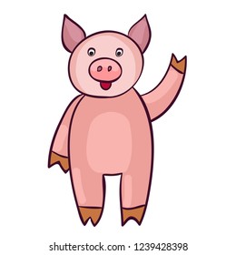 Cute pig cartoon. Template for style design.