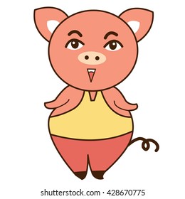 Cute Pig Cartoon Vector