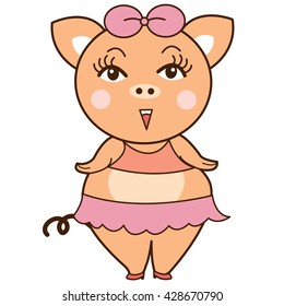Cute Pig Cartoon Vector