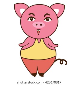 Cute Pig Cartoon Vector