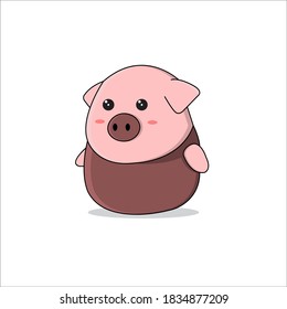 caricatura de cerdo lindo, archivo vectorial