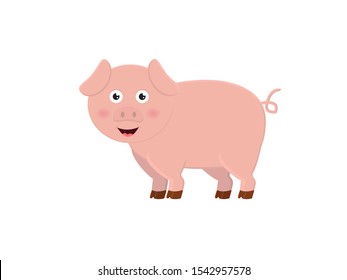 Cute Pig Cartoon Vector Illustration Colored Stock Vector (Royalty Free ...