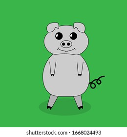 Cute pig cartoon. Pig vector illustration