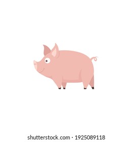 Cute Schweinekoteletts, Vektorgrafik auf weißem Hintergrund
