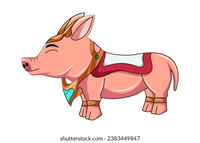 Cute Pig Character Design Illustration