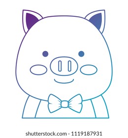 cute pig character icon