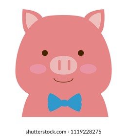 cute pig character icon