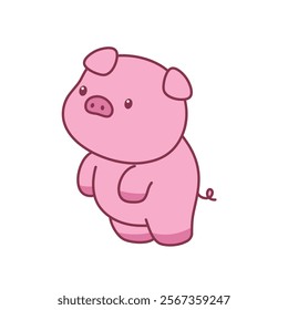 Cute Pig Character Illustration Cute Adorable